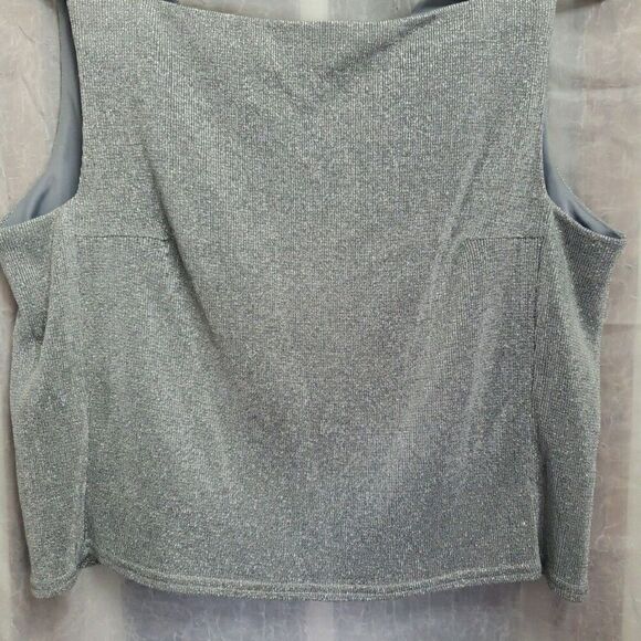 VTG Jeffrey & Dara Evening Wear Silver Sparkle Tank Top Elegant Holiday Size 16 - Picture 6 of 8